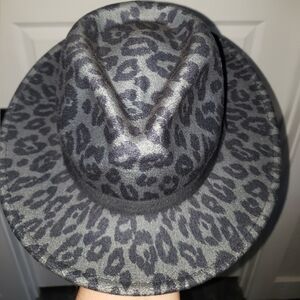 Black leopard hat from a boutique in Austin tx.